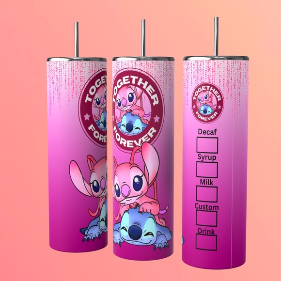 TOGETHER FOREVER 20oz STAINLESS STEEL SUBLIMATED TUMBLER HIS& HERS - Picture 3 of 11